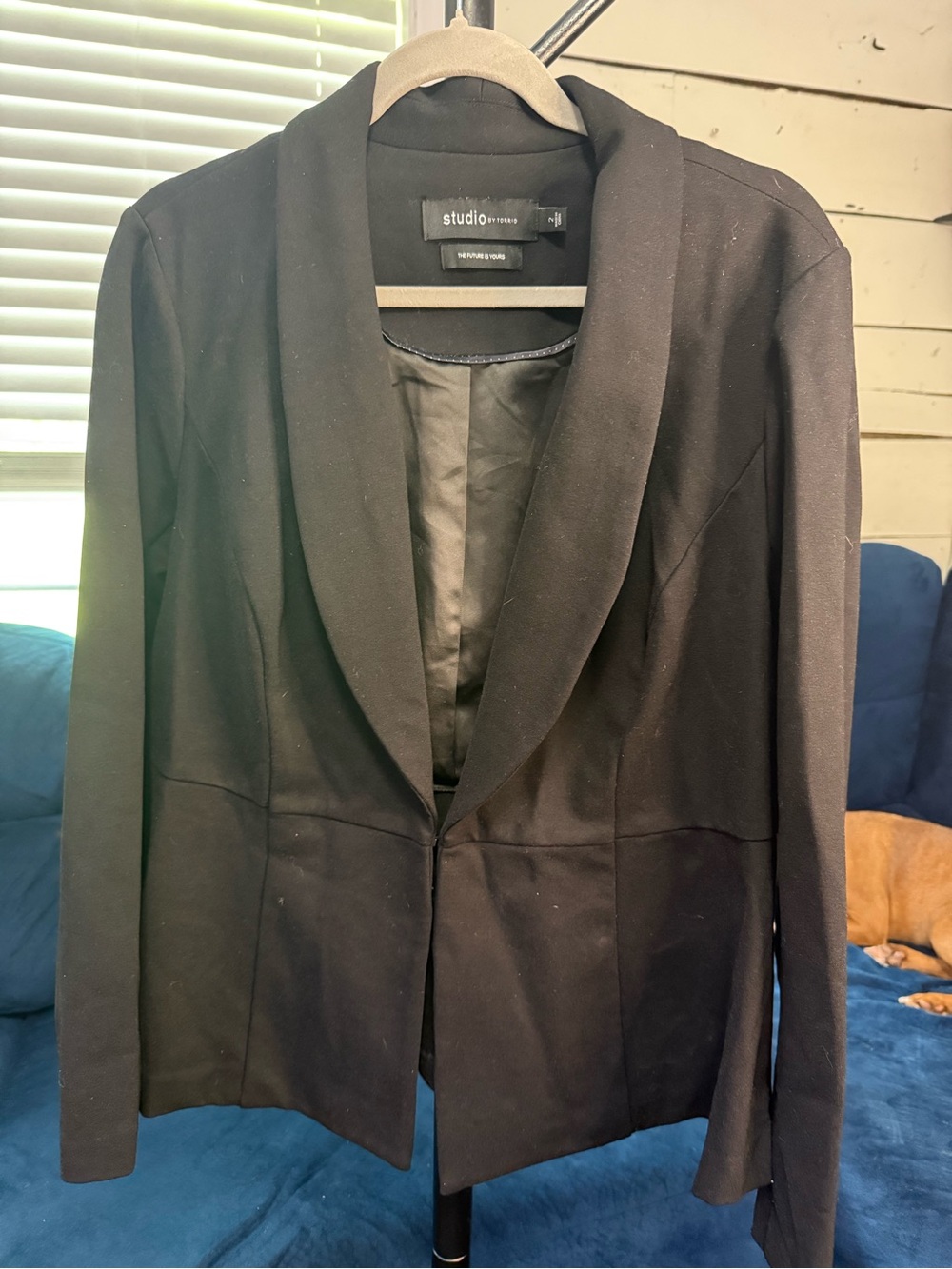 Studio by Torrid Black Open-Front Blazer
